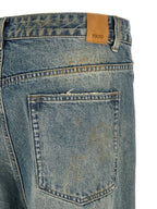 FOUND Blue Cotton Straight-Leg Jeans