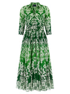 SAMANTHA SUNG Bicolor Cotton Midi Dress
