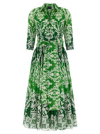 SAMANTHA SUNG Bicolor Cotton Midi Dress