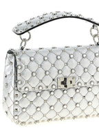Valentino Garavani Silver Lamb Leather Shoulder Bag