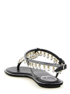 RENE CAOVILLA Bicolor Viscose Flat Sandals