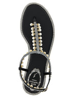 RENE CAOVILLA Bicolor Viscose Flat Sandals
