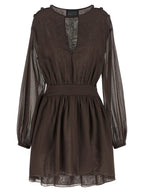 Giovanni Bedin Brown Cotton Short Dress