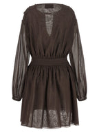 Giovanni Bedin Brown Cotton Short Dress