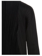 PLEATS PLEASE ISSEY MIYAKE Black Polyester Cardigan