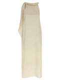 Beige Silk Midi Dress