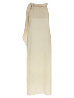 Beige Silk Midi Dress