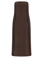 Loulou De Saison Brown Viscose Midi Dress