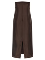 Loulou De Saison Brown Viscose Midi Dress