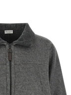 Brunello Cucinelli Gray Virgin Wool Full-Length Jacket