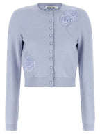 Self-Portrait Blue Polyester Cardigan
