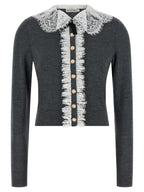 Self-Portrait Gray Wool Cardigan