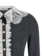 Self-Portrait Gray Wool Cardigan