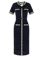 Self-Portrait Blue Cotton Midi Dress