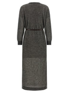 Brunello Cucinelli Gray Wool Midi Dress