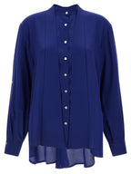 DI.LA3 PARI' Blue Silk Blouse