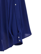 DI.LA3 PARI' Blue Silk Blouse