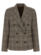 Brunello Cucinelli Beige Alpaca Leather Blazer
