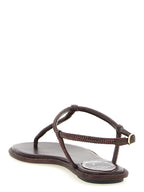 RENE CAOVILLA Brown Viscose Flat Sandals