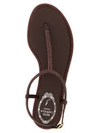 RENE CAOVILLA Brown Viscose Flat Sandals