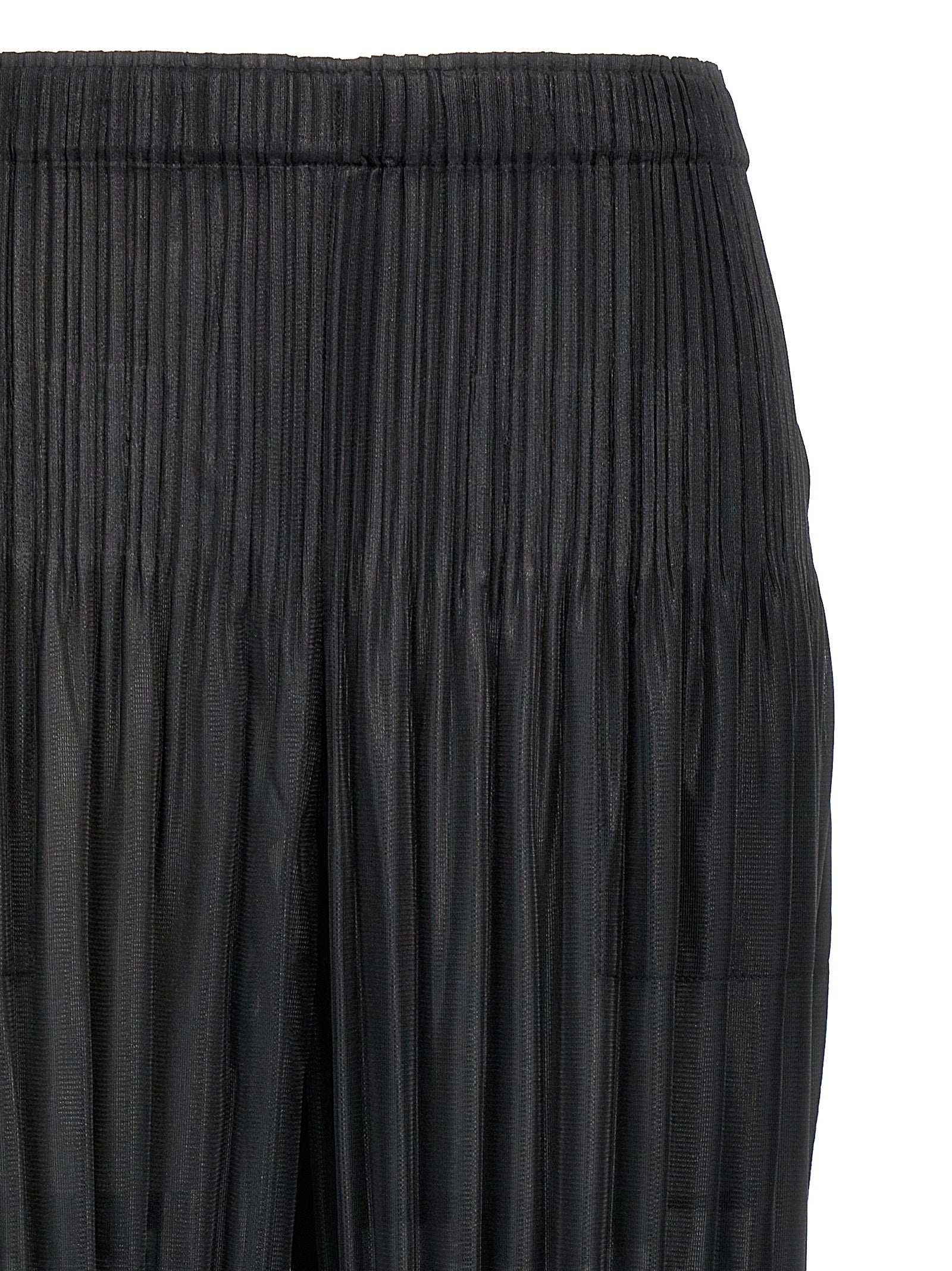 Black Polyester Casual Pants
