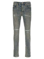 PURPLE Blue Cotton Slim Fit Jeans
