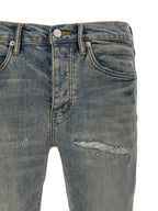 PURPLE Blue Cotton Slim Fit Jeans