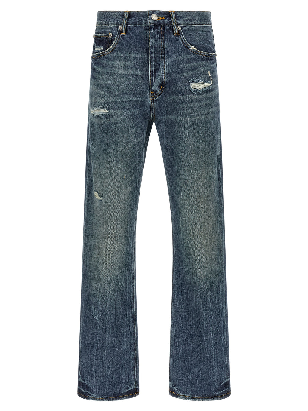 PURPLE Blue Cotton Straight-Leg Jeans