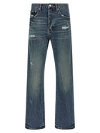PURPLE Blue Cotton Straight-Leg Jeans