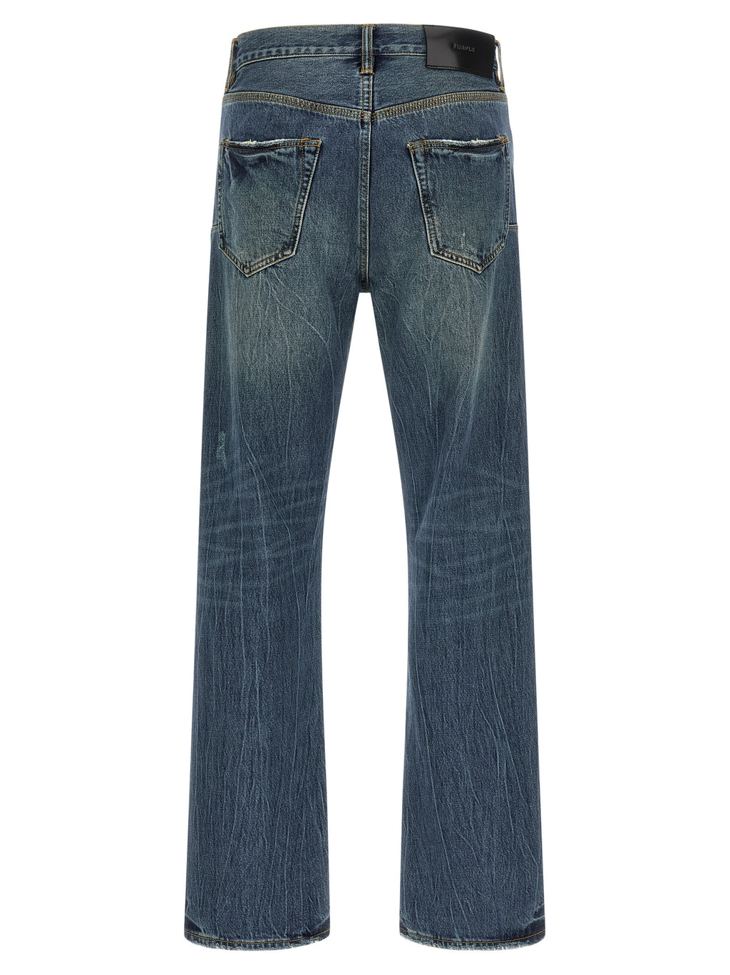 PURPLE Blue Cotton Straight-Leg Jeans