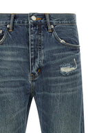 PURPLE Blue Cotton Straight-Leg Jeans