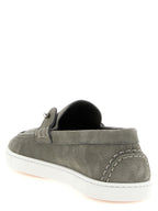 Christian Louboutin Gray Calfskin Slip-On Loafers