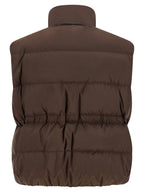 Brunello Cucinelli Brown Polyester Sleeveless Jacket