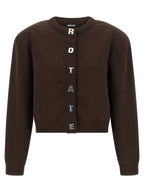 ROTATE BIRGER CHRISTENSEN Brown Organic Cotton Cardigan