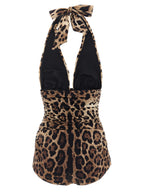 Dolce & Gabbana Brown Polyamide One-Piece Swimsuit