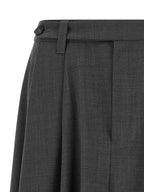 Brunello Cucinelli Gray Virgin Wool Midi Skirt