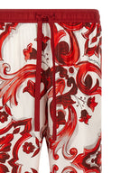 Multicolor Silk Casual Pants