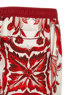 Multicolor Silk Casual Pants