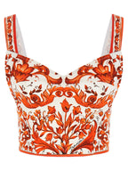 Dolce & Gabbana Orange Silk Blouse