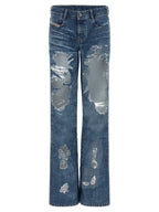 Diesel Blue Cotton Flared Jeans