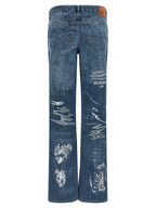 Diesel Blue Cotton Flared Jeans