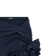 Blue Polyamide Long Skirt