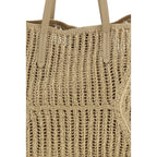 Brunello Cucinelli Beige Raffia Shoulder Bag