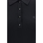 Courrèges Black Viscose Polo Shirt