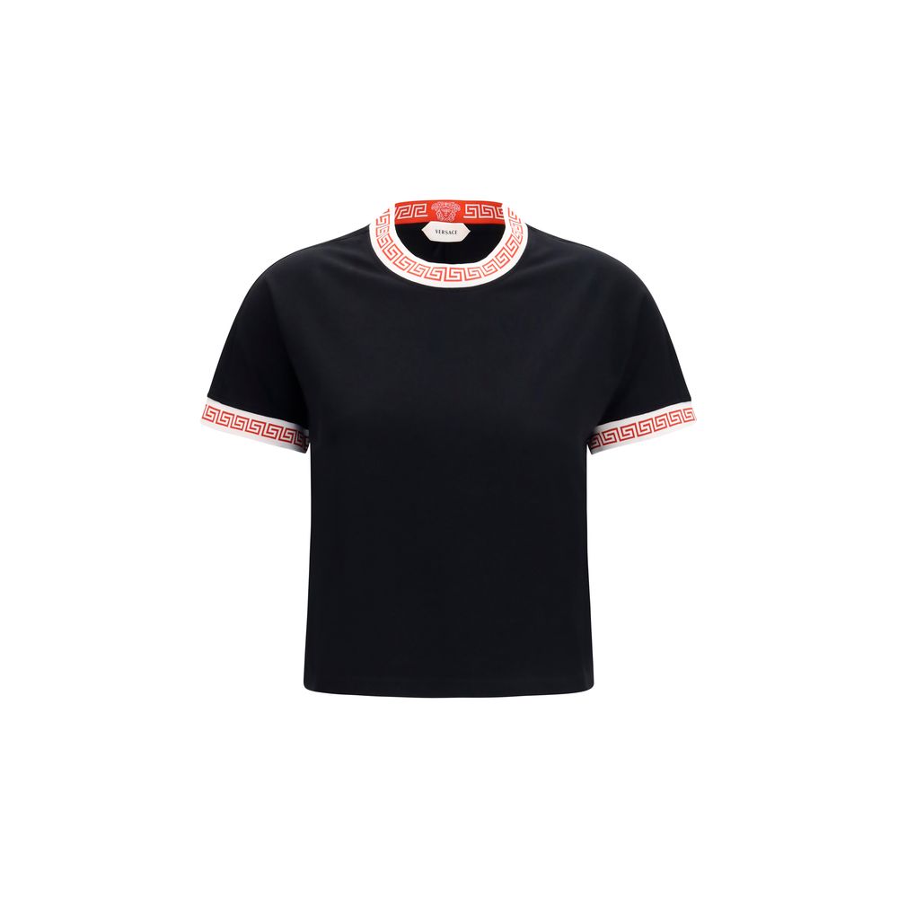 Schwarzes Baumwoll-T-Shirt