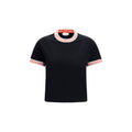 Schwarzes Baumwoll-T-Shirt