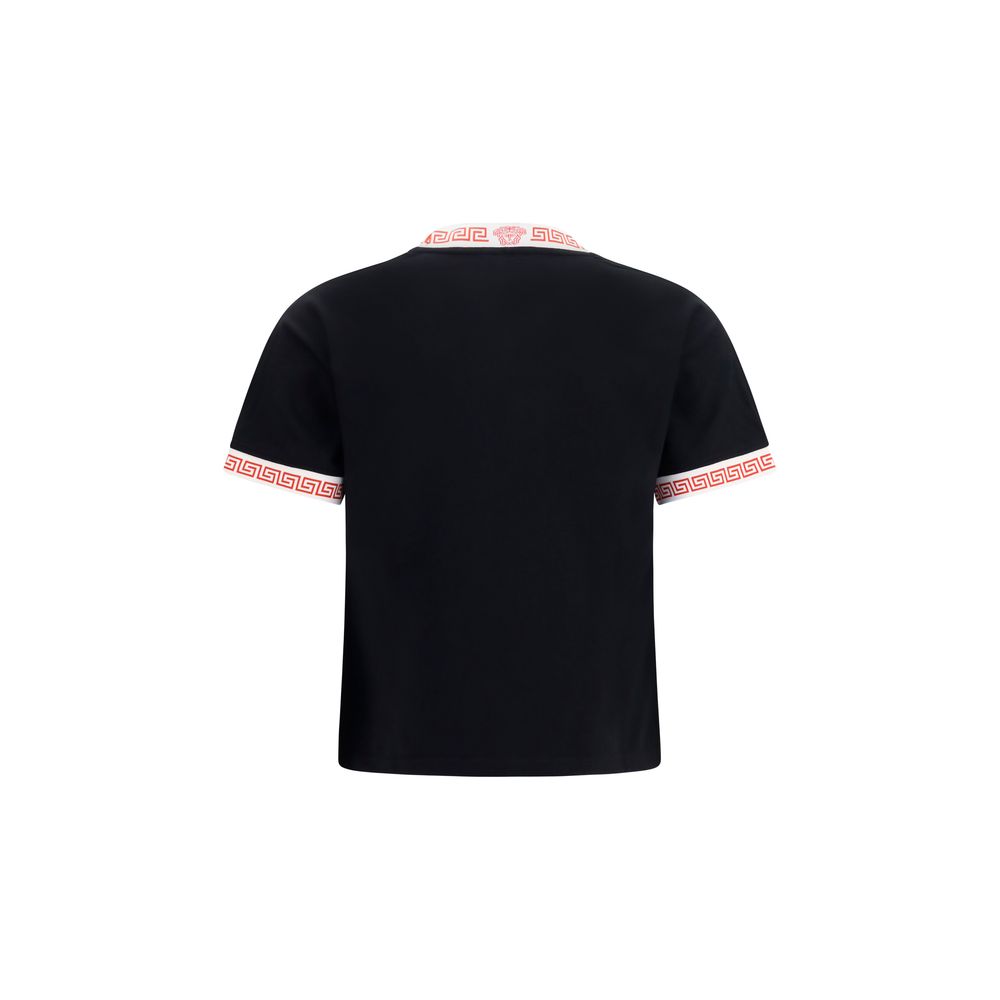 Schwarzes Baumwoll-T-Shirt