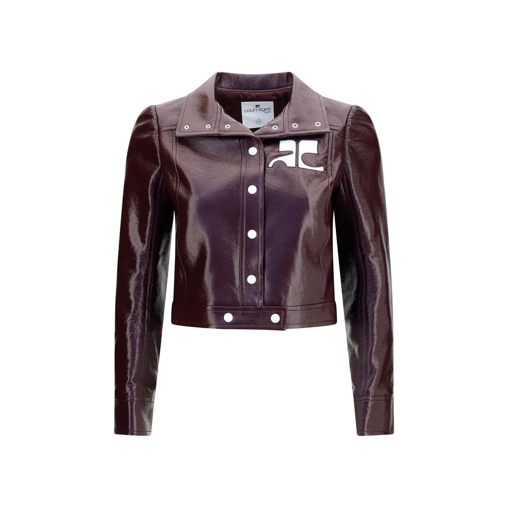 Bordeauxfarbene Baumwolljacke