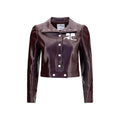 Bordeauxfarbene Baumwolljacke