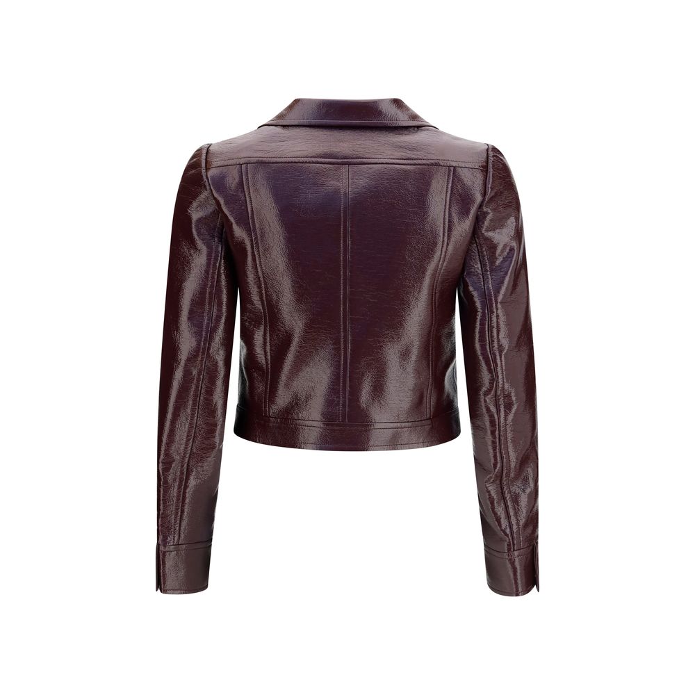 Bordeauxfarbene Baumwolljacke